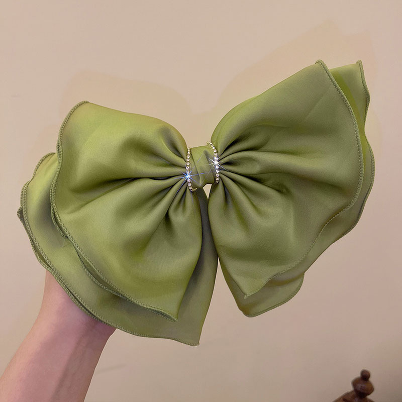 缎面高级感白色大蝴蝶结头饰发夹后脑勺气质发卡女秋冬优雅弹簧夹详情5