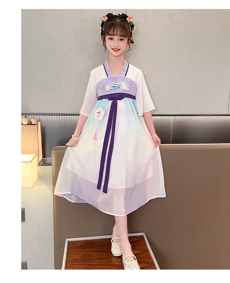 汉服女童春薄款中国风襦裙连衣裙古装超仙春季小女孩儿童唐装批发详情37