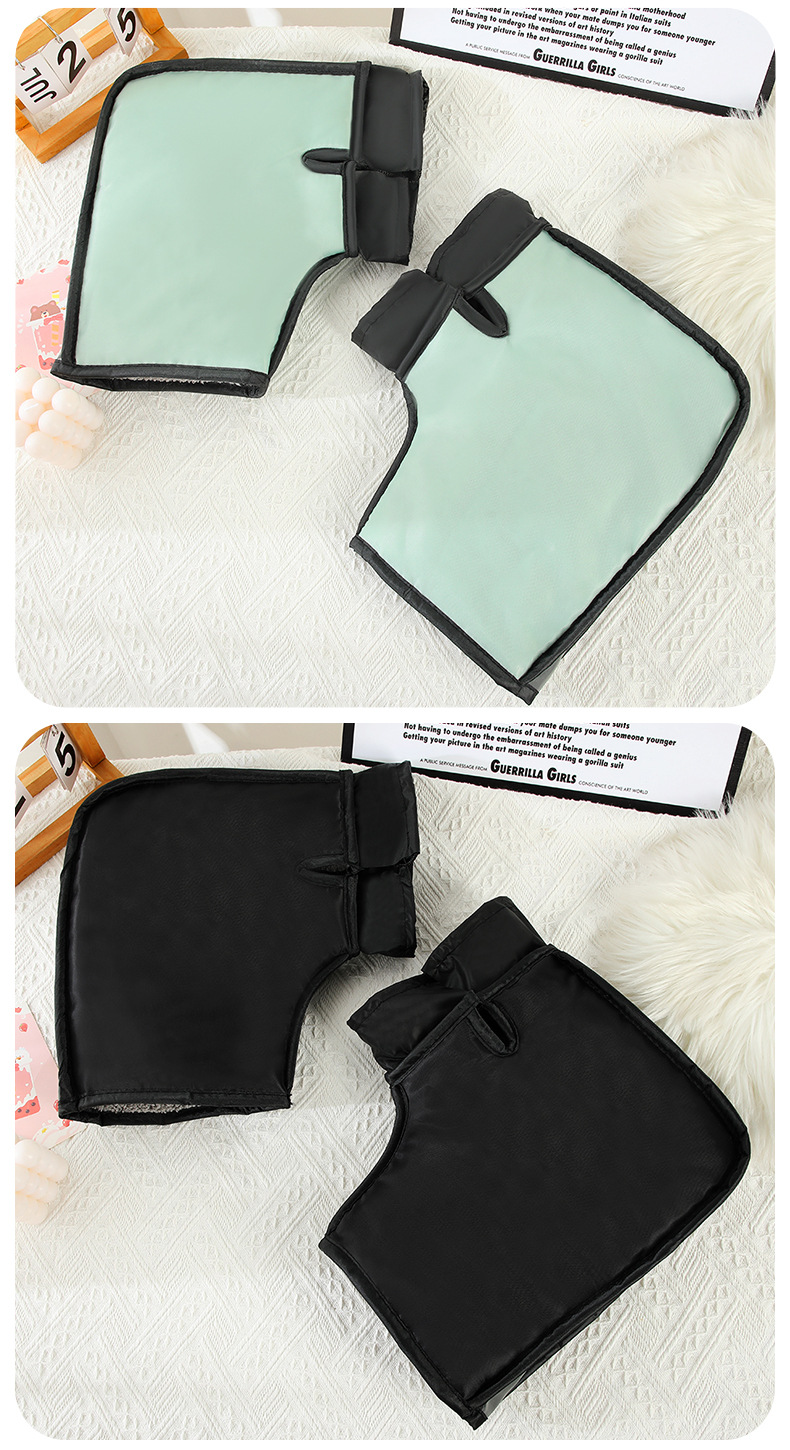 简约纯色电动车把手套冬季保暖防风骑行手套加厚加大男女挡风手套详情14