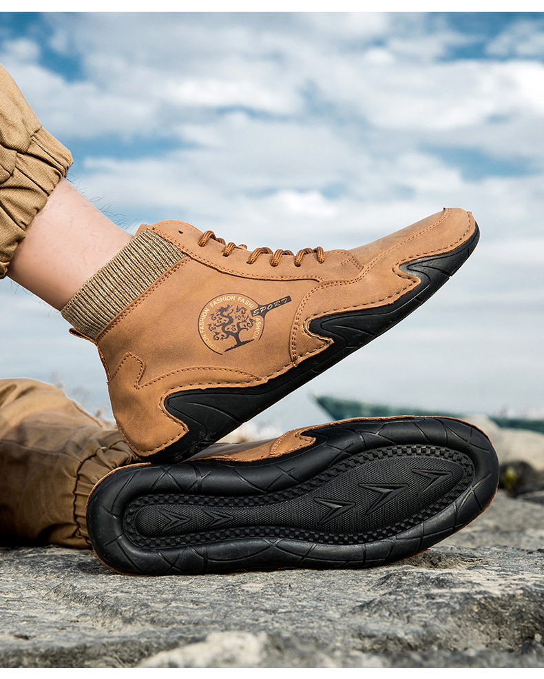 跨境爆款袜子口切尔西靴独立站大码男鞋高帮男士休闲鞋子马丁靴详情15