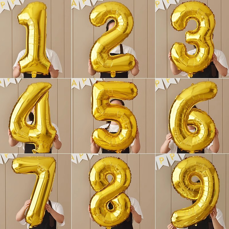 32寸白色数字气球ins小红书同款生日派对布置简约大数字铝膜气球详情2