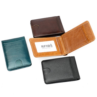 Factory direct sales, foreign trade bestsellers, RFID anti-theft brush genuine leather US dollar bag, small and mini US dollar wallet from Europe and America pic 13
