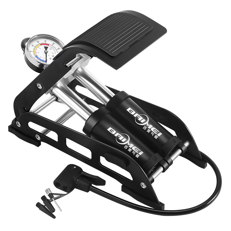 Foot-operated high-pressure double-cylinder air pump, portable car, motorcycle, bicycle, household foot-operated air pump pic 2