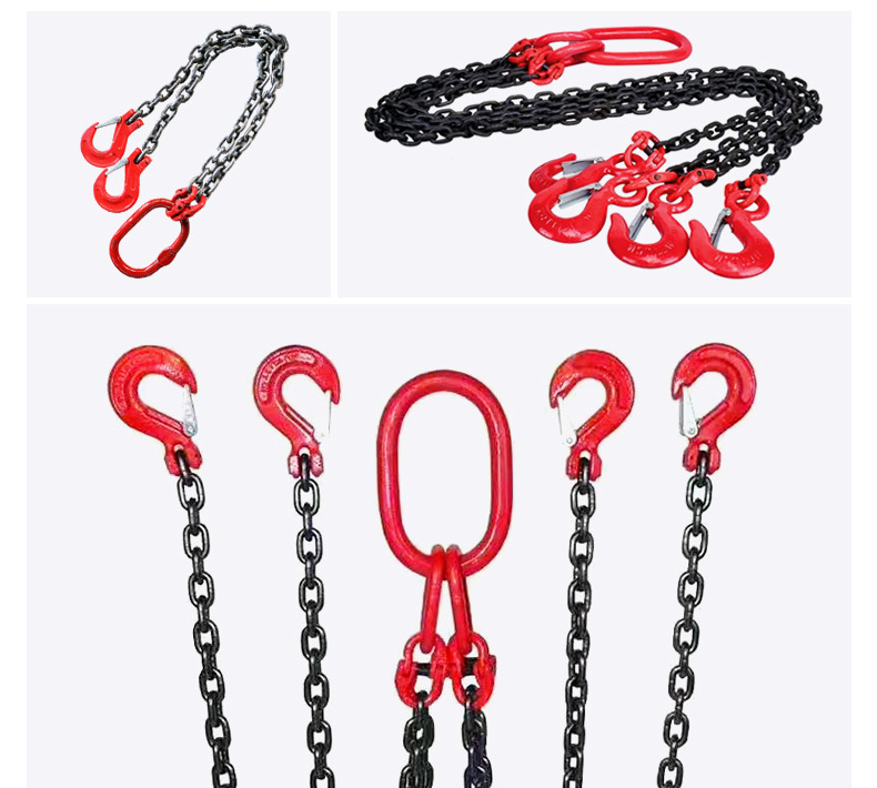 Industrial lifting slings, two-leg and three-leg lifting chains, electromagnetic suction cups, chain open hooks, complete sets of lifting slings pic 1