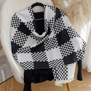 Wholesale of wool scarves, solid-color scarves for women, versatile autumn and winter scarves, thickened warm shawls, simple fringed red scarves pic 11