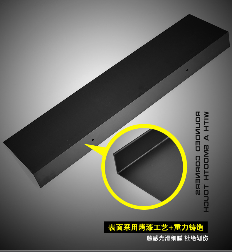 Black bathroom rectangular storage rack, mirror front stand, space aluminum matte bathroom storage rack, 30/40/50/60cm pic 11