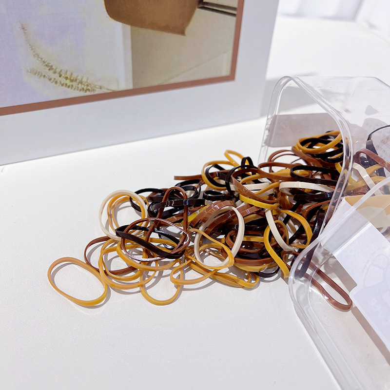 儿童一次性皮筋不伤发宝宝扎头橡皮筋高弹耐用小皮筋头绳咖色详情4