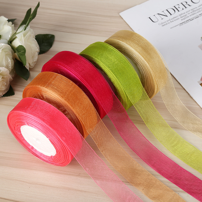 2.5cm ribbon DIY gift packaging tape, edge tape, red ribbon, silk ribbon, satin ribbon, wedding colorful ribbon pic 7