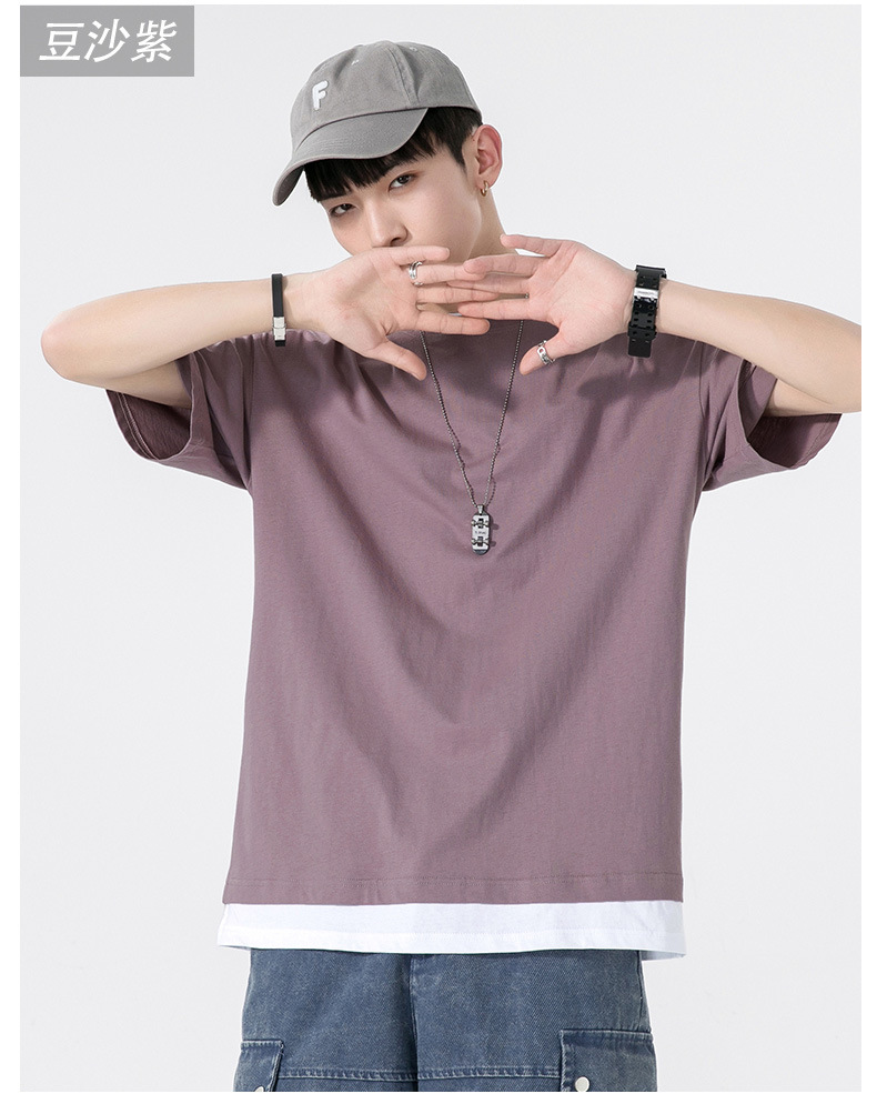A new summer style American high street round-neck short-sleeved T-shirt for men with loose and simple printed half-sleeved top pic 13