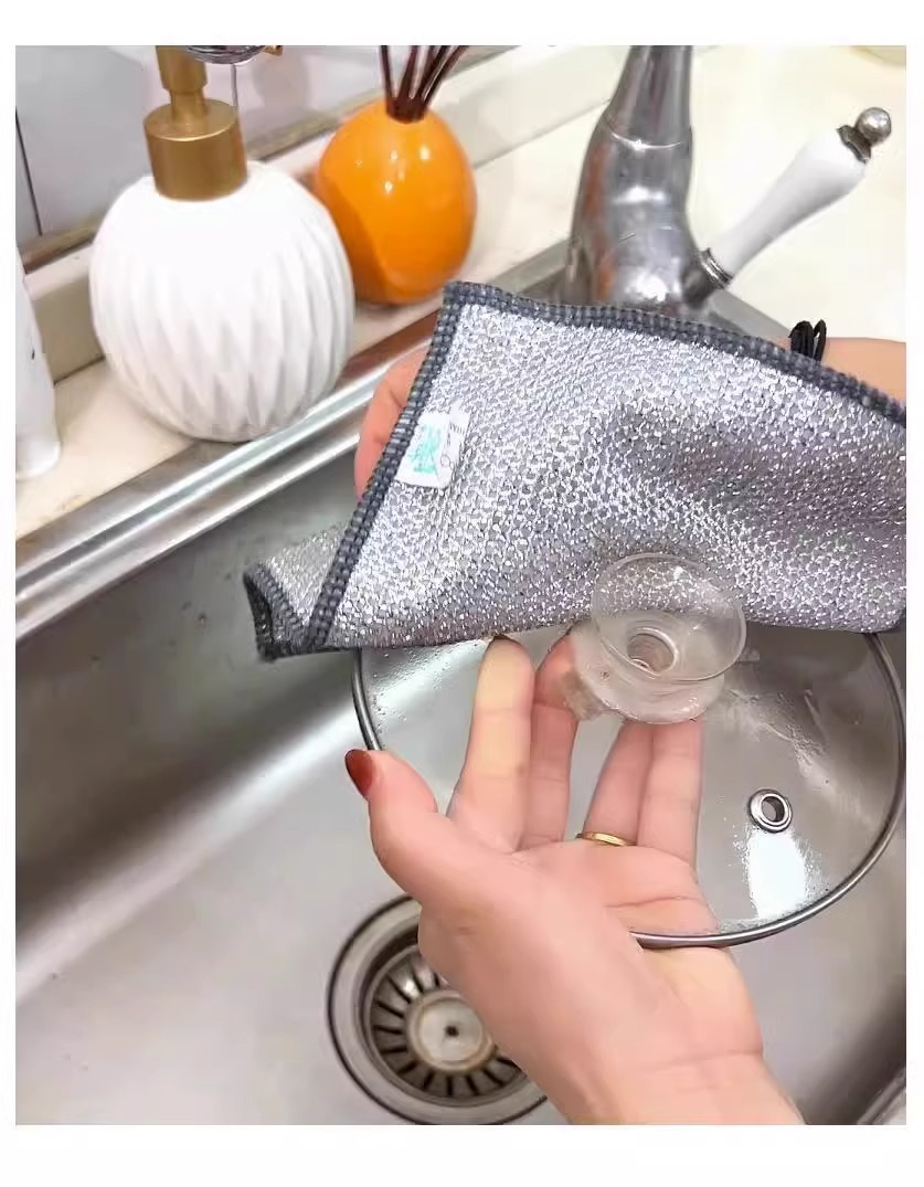 钢丝洗碗布日用清洁布网格不沾油抹布厨房灶台洗碗洗锅清洗布去污详情10