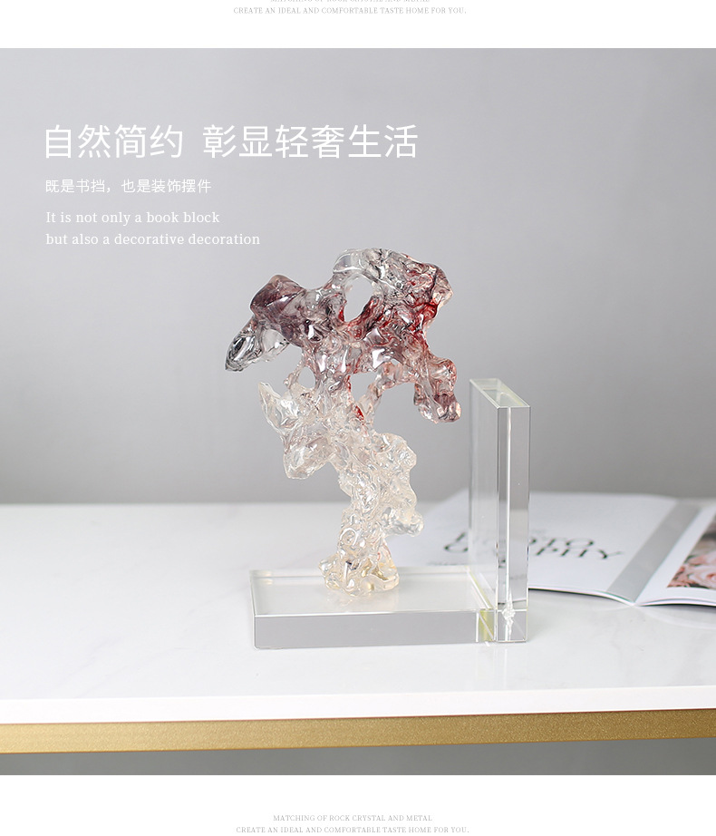 New Chinese-style creative transparent display items, model room entrance, study, coffee table, TV cabinet, hotel soft furnishings, study, office, bookstand display items pic 21