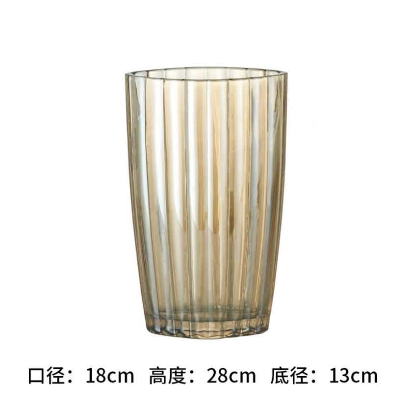 宇行玻璃北欧彩色玻璃花瓶客厅百合花玫瑰水养水培花插餐桌装饰摆件水晶花瓶详情25