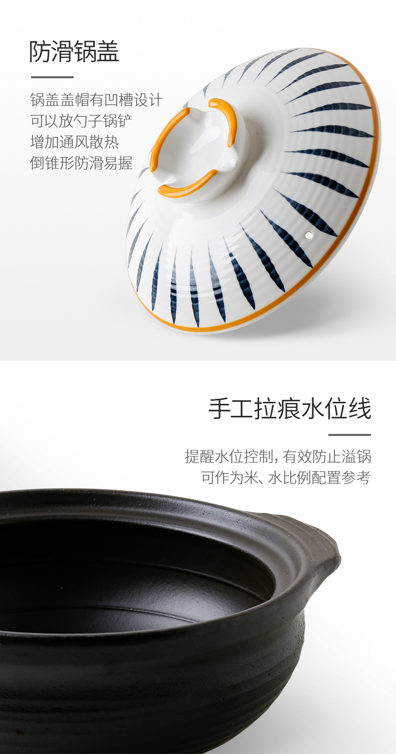 Japanese-style clay pot braised rice, clay pot stew pot, household gas underglaze color 煲仔饭, stone pot, old-fashioned ceramic pot wholesale pic 7