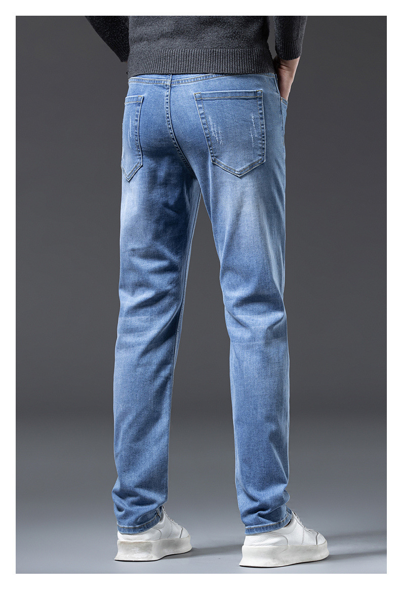 高端潮流牛仔裤男士秋冬新款轻奢时尚修身小脚百搭弹力休闲长裤子详情18