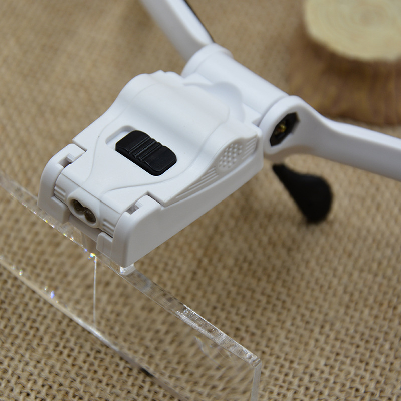 LED lamp 9892BP battery model /BC charging model head-mounted glasses, high-definition acrylic multi-magnification lens, reading electronic repair magnifying glass pic 9