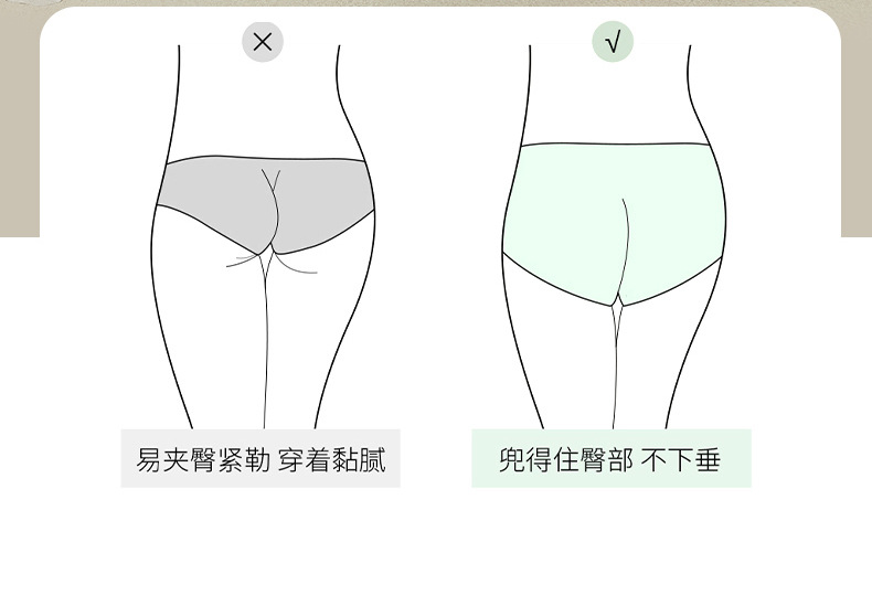 平角内裤女士人棉中腰全棉抗菌裆少女不夹臀舒适高弹透气学生内裤详情19