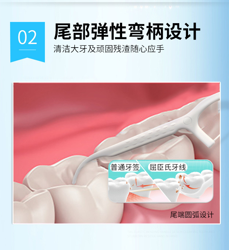 牙线独立的包装装牙线棒家庭装弓形牙签清洁口腔批发包邮厂详情3