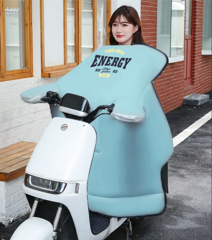 冬季新款电瓶车挡风被加厚保暖三轮车防风被简约骑行侧翼挡风套详情3