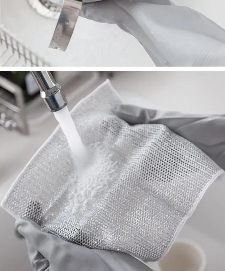 Double-sided silver wire dishwashing cloth, oil-free dishwashing steel wire cloth, replacing steel wire ball cloths for dishwashing and pot washing, one-piece consignment pic 13
