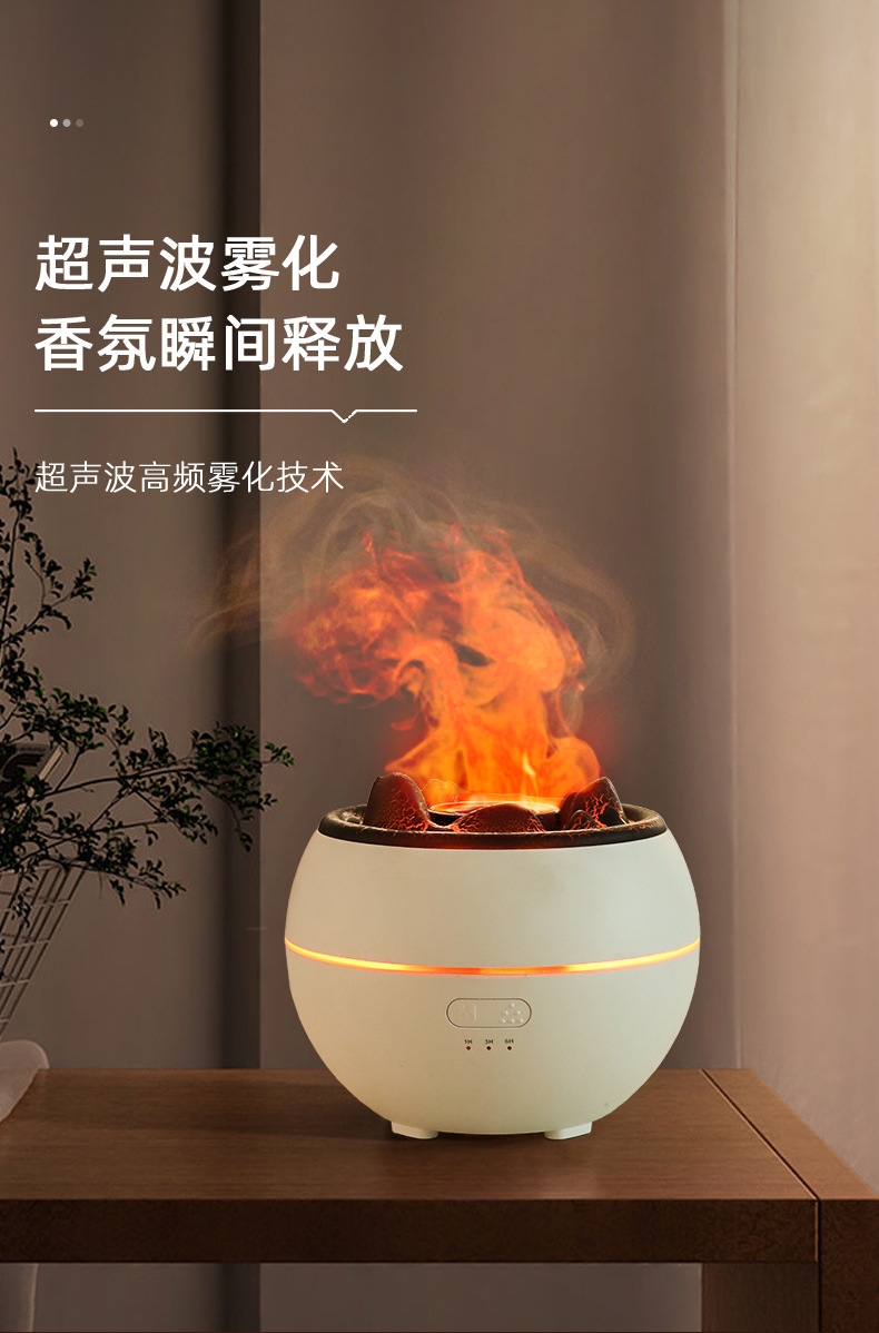 Cross-border new flame aroma diffuser, home desktop aroma diffuser humidifier, creative essential oil diffuser, gift wholesale pic 5
