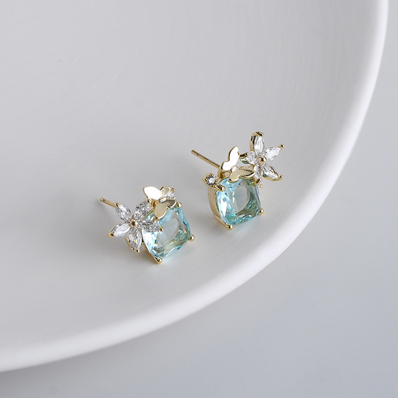 韩版时尚气质耳钉女S925银针小众设计感蝴蝶耳饰超仙甜美耳坠批发详情7