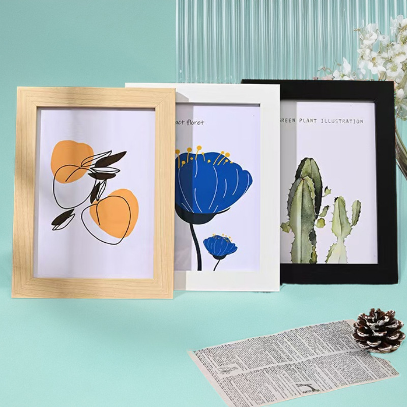 Wholesale of photo frames, wooden display stands, photo walls, 5-inch, 6-inch, 7-inch, 8-inch, 10-inch a4 creative and simple picture frames, handcrafted pendants pic 13