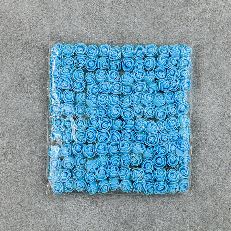 144朵pe泡沫花2.5厘米蕾丝玫瑰花婚庆花环假花新娘手腕花手编配件详情9