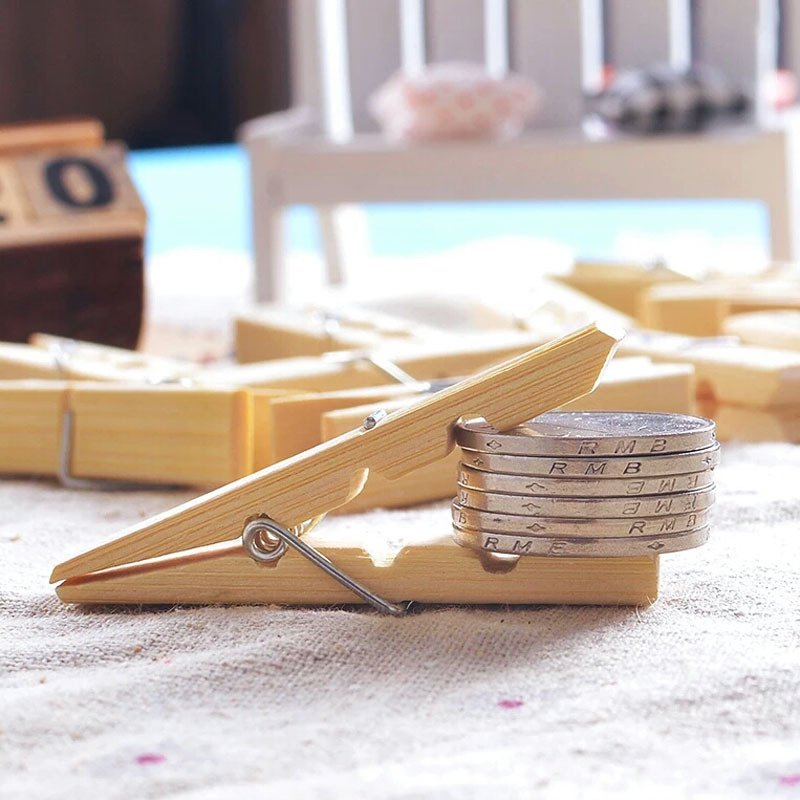 Q1232 20 high-quality bamboo clips: Bamboo clips for clothing, socks, pants, and grapes pic 5