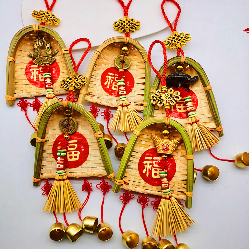 Copper coins, small brooms, dustpans, hanging ornaments, door decorations for moving into a new home, indoor hanging ornaments, TV wall decorations for the Qingming and Dragon Boat festivals pic 25