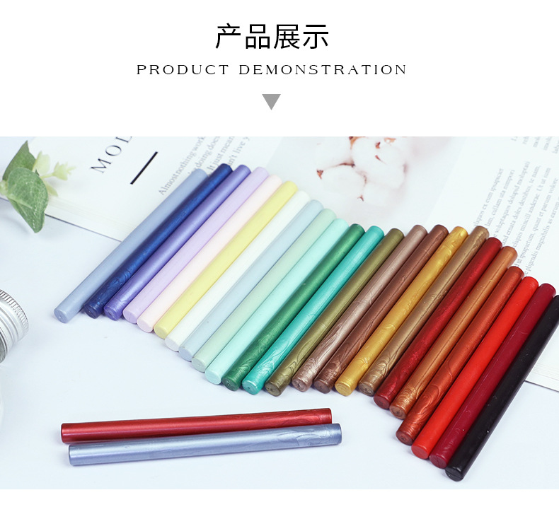 圆形火漆小蜡棒小蜡片68色信封封口封详情23