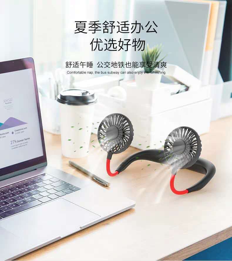 Mini handheld cartoon USB charging fan for hanging neck, Douyin Internet celebrity lazy dormitory, one-piece consignment pic 8