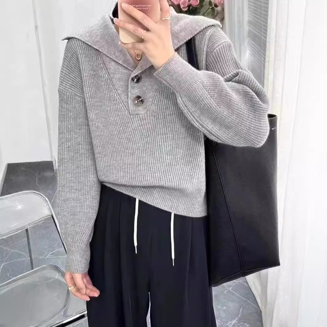女款针织衫简约圆领套头毛衣女2024秋冬季新款时尚百搭减龄上衣女详情1