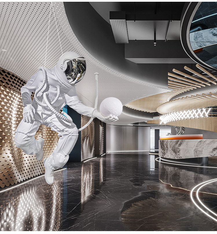 Astronaut astronaut large bar sculpture fiberglass decorative items hotel creative sales office floor-standing welcome decoration pic 8