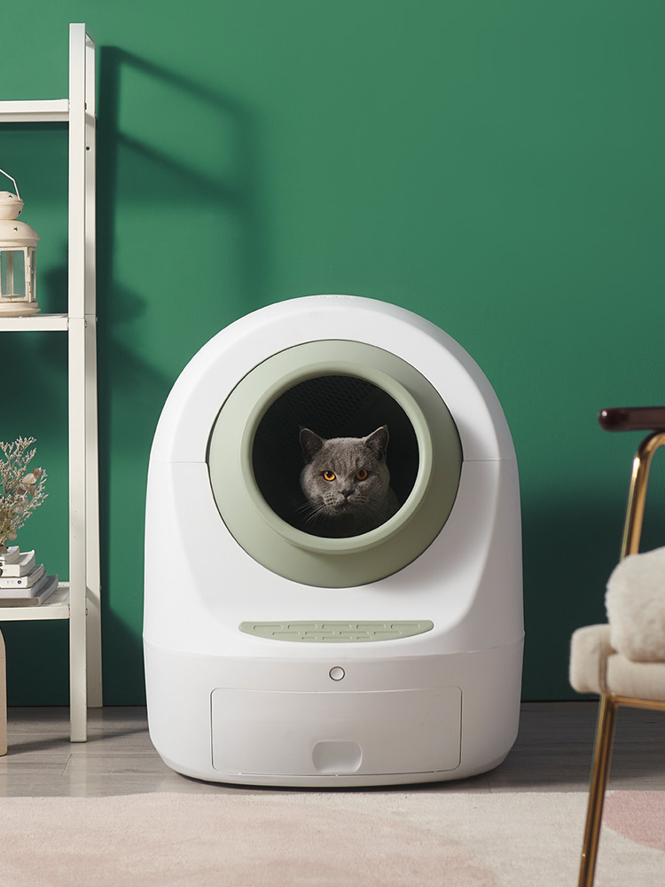 The electric intelligent fully automatic cat litter box is fully enclosed to prevent splashing and automatically cleans cat litter and feces pic 5
