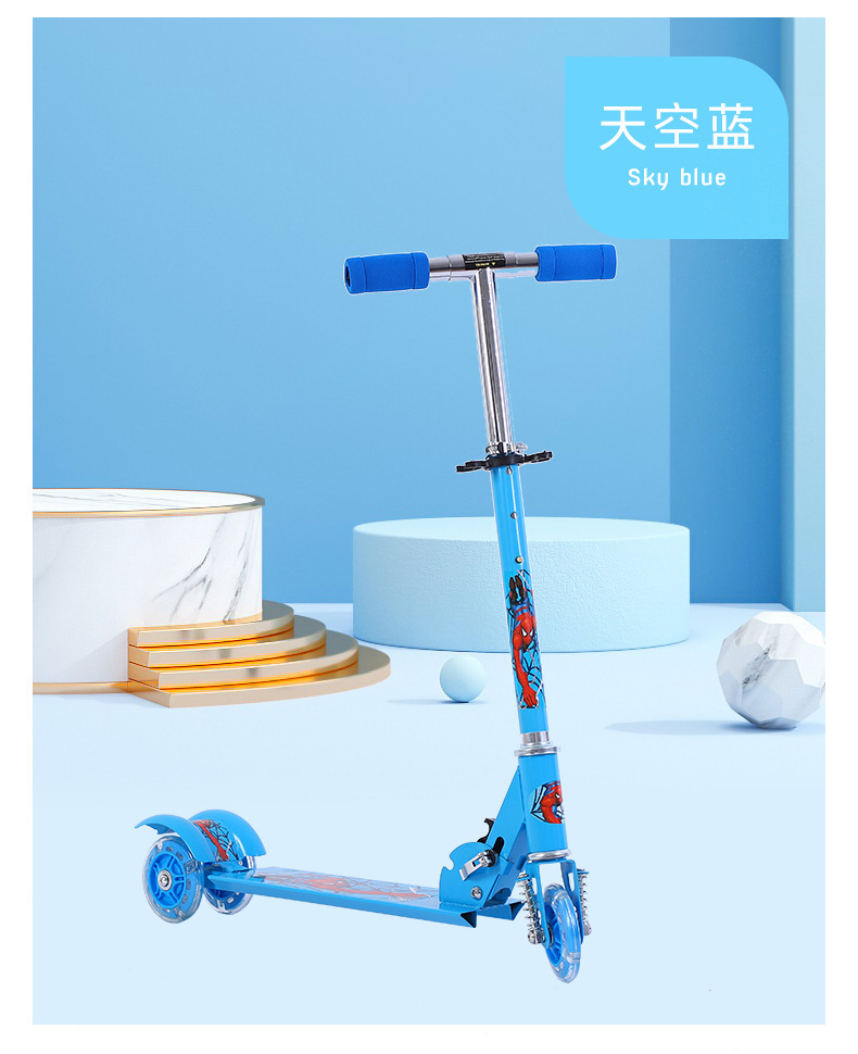 特价儿童背带滑板车闪光三轮带减震可折叠滑板车踏板车单脚溜溜车详情12