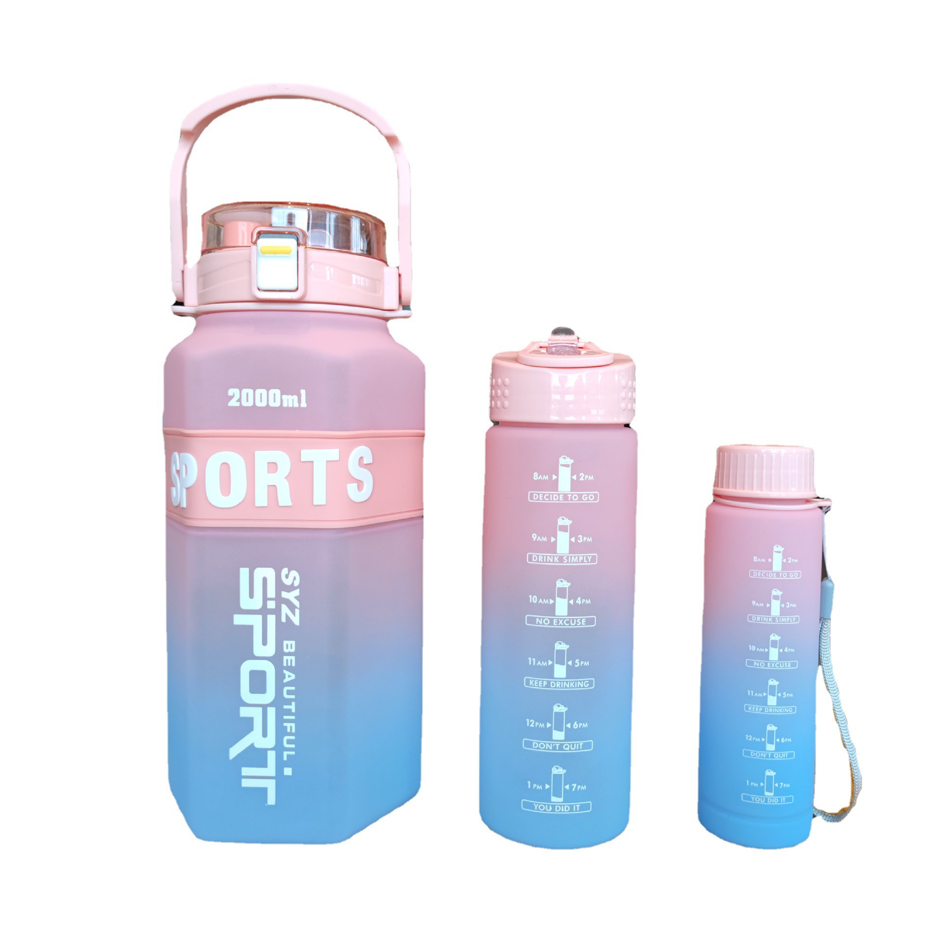 Large-capacity gradient color water cup for fitness and sports water pic 4