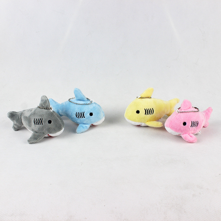 Plush toy manufacturer wholesale shark pendants, Marine animal shark dolls, 10cm cartoon little shark gifts pic 1