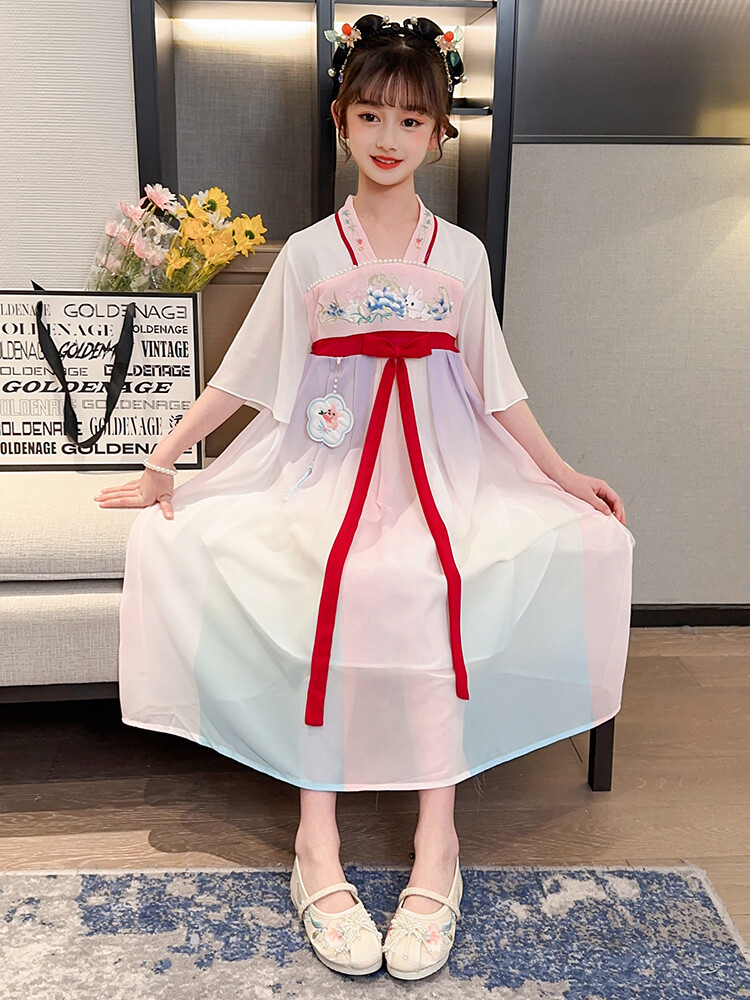 汉服女童春薄款中国风襦裙连衣裙古装超仙春季小女孩儿童唐装批发详情48