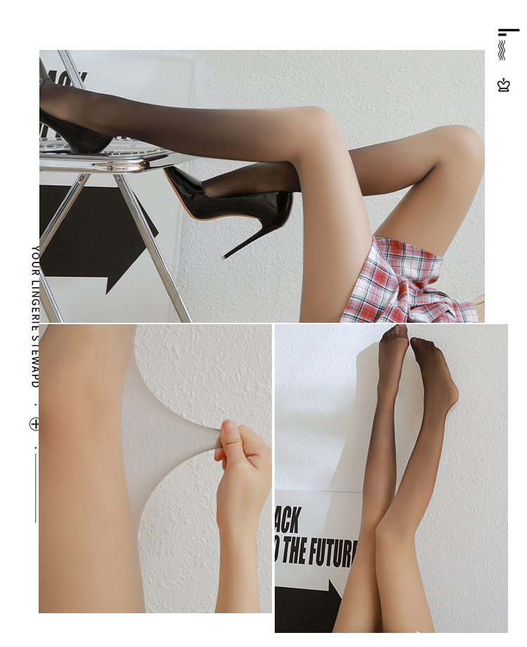 Velvet niche gradient color silk stockings for girls, sexy black silk, pure and sensual, thin black pantyhose wholesale pic 4