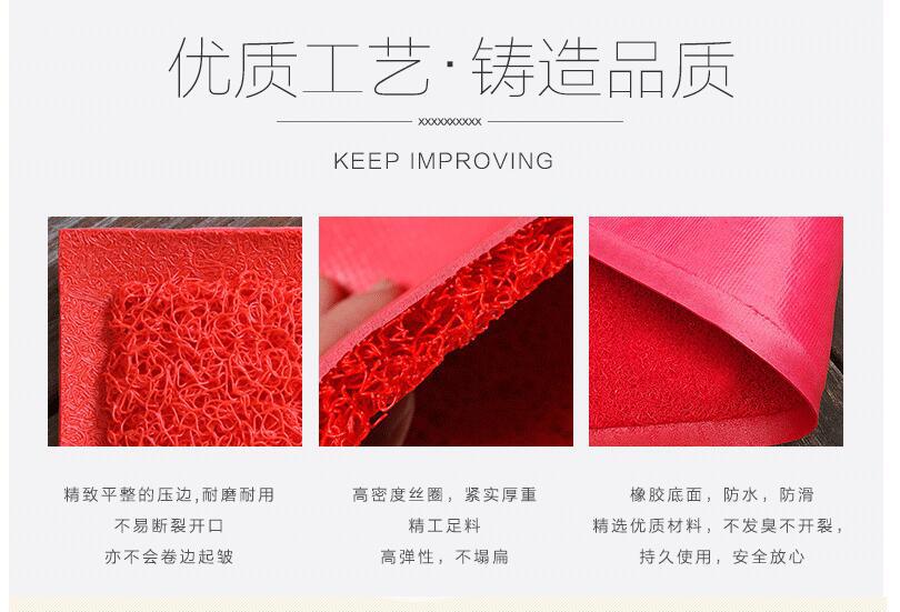 Yiwu Jietai PVC brushed mat with big red printed words for entry and exit, welcome to the entrance foot mat, plastic wire circle floor mat pic 8