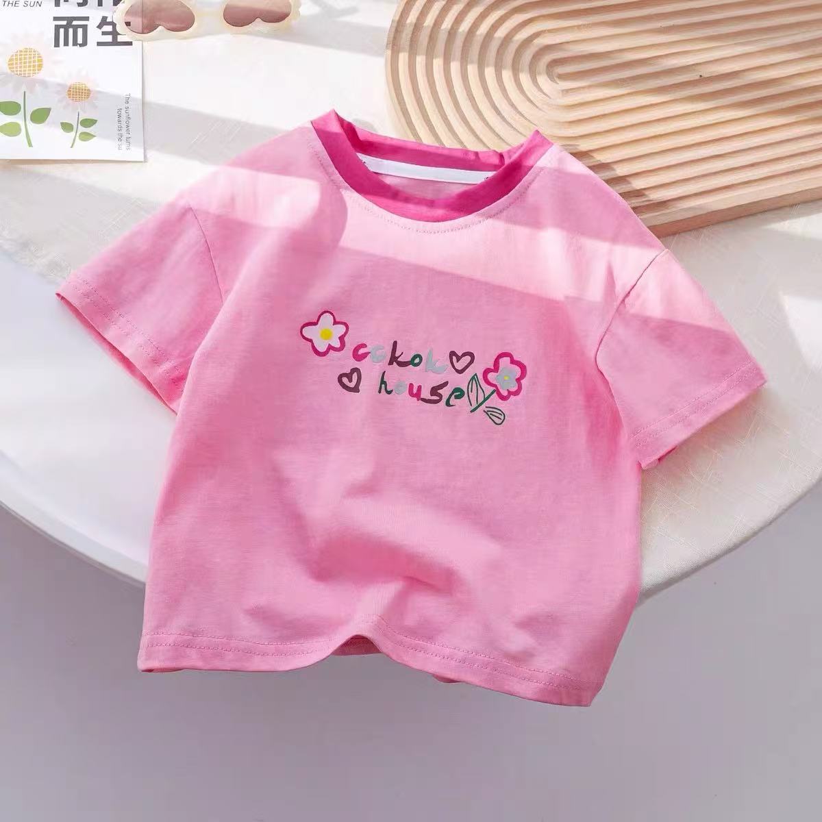 100%纯棉女童短袖t恤卡通印花上衣儿童宝宝中小童装宽松休闲夏装详情5