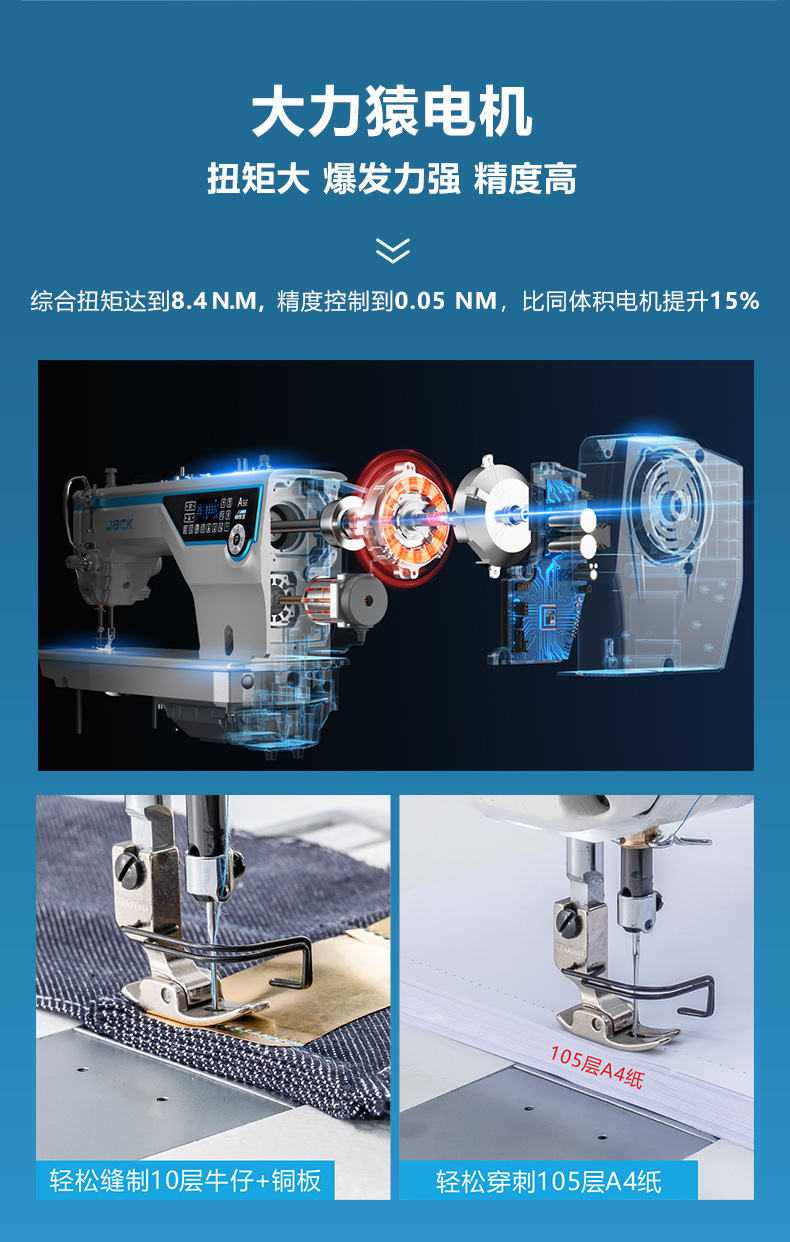 【 New Product Launch 】 Jack Sewing Machine Quick Response King A5E-A Computer Home Flatbed Universal Industrial Sewing Machine pic 5