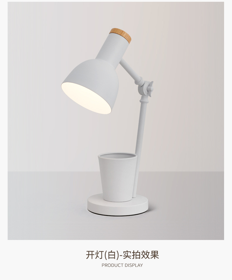 Nordic creative pen holder desk lamp, student-specific eye-protecting dormitory desk reading lamp, bedroom ins girl bedside lamp pic 16