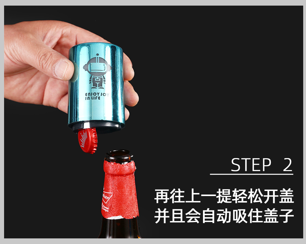 Direct supply press-type automatic PP bottle opener, creative cartoon printed personalized beer bottle cap opener pic 13