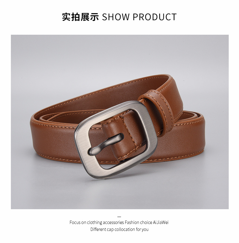 女款真皮皮带 合金针扣牛皮带身耐用结实百搭搭配西裤牛仔裤潮流详情12