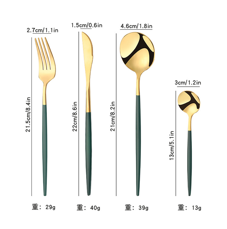 跨境亚马逊不锈钢餐具24件套葡萄牙刀叉勺四主件餐具礼品套装批发详情14