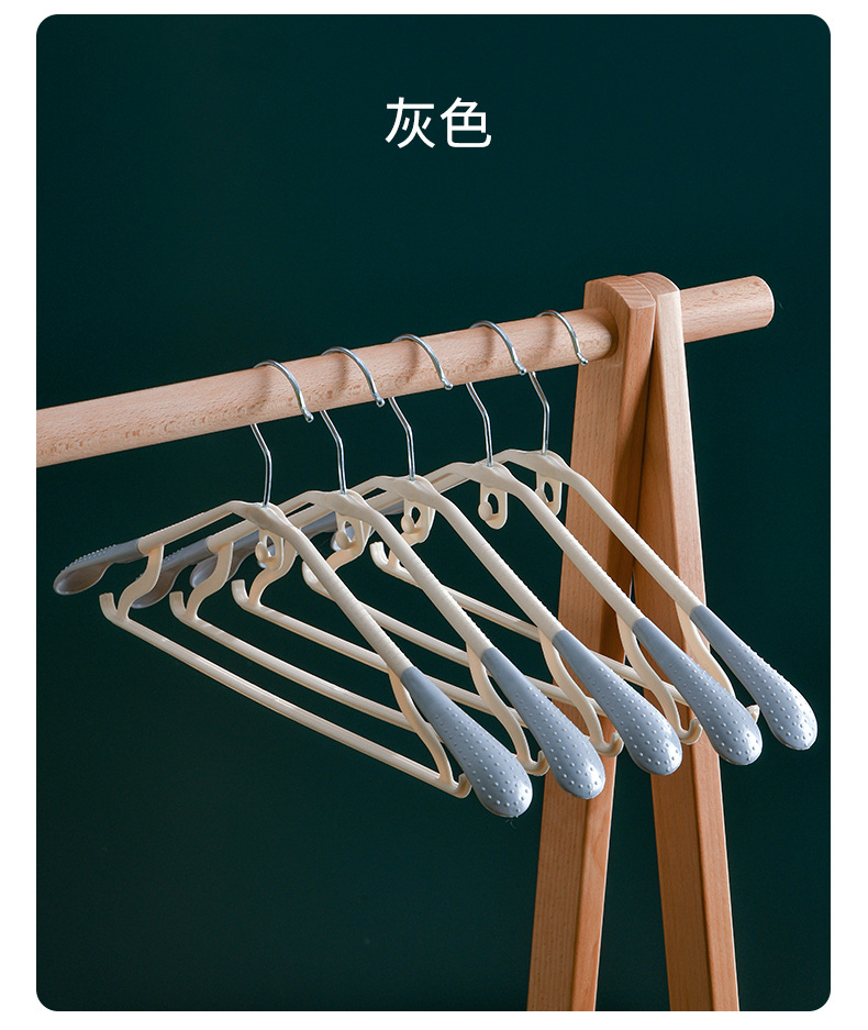 Wholesale of seamless plastic clothes hangers, adult shoulder protection clothes, wide shoulder multi-functional clothes drying racks for dormitories, thickened and connected hanging racks pic 27