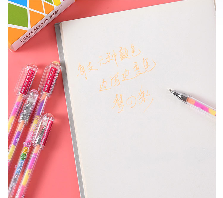 Wholesale of boxed cartoon gel pens, student writing and problem-solving ballpoint pens, 0.5mm black cap signature pens pic 21