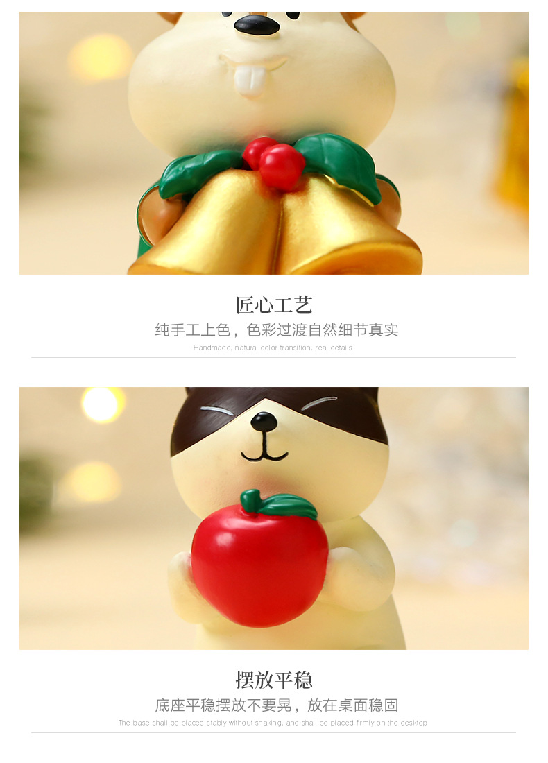 Christmas animal gifts, creative resin ornaments, Christmas rabbits, snowmen, elderly people, elk tabletons, home and living room decorations pic 20