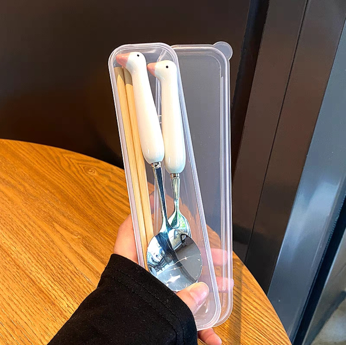 陶瓷不锈钢套装高颜值家用创意可爱筷子勺子叉子餐具便携ins风详情20